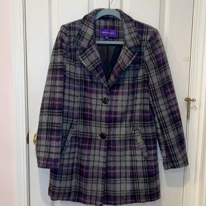 Madden Girl Mid-length Plaid Winter Coat